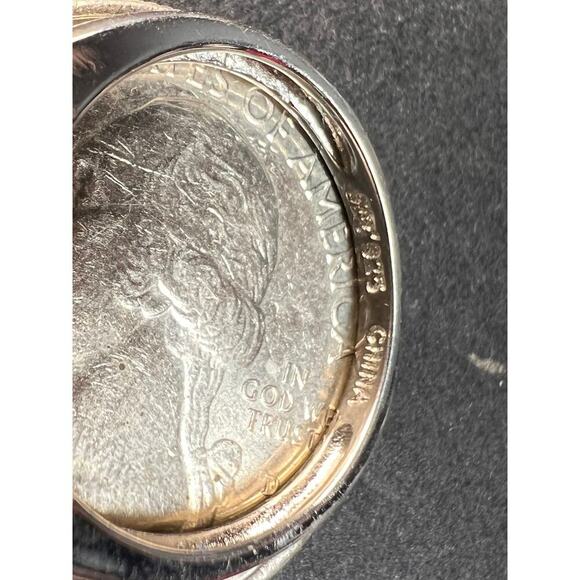 Vintage peridot three stone sterling silver ring size 7 - Picture 4 of 12